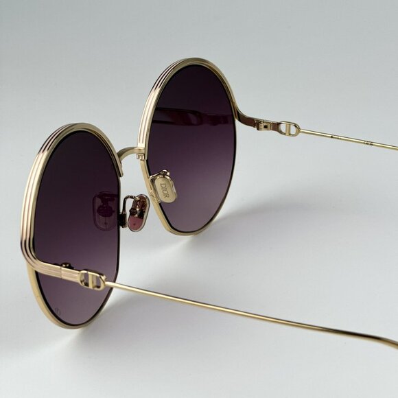 Dior EVERDIOR R1U B0D1 BRAND NEW Sunglasses Gold Gradient Bordeaux Unisex Metal - Picture 8 of 13